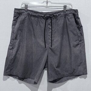 Eddie Bauer Mens Gray Drawstring Waist Flat‎ Front Shorts XL EG Elastic Waist